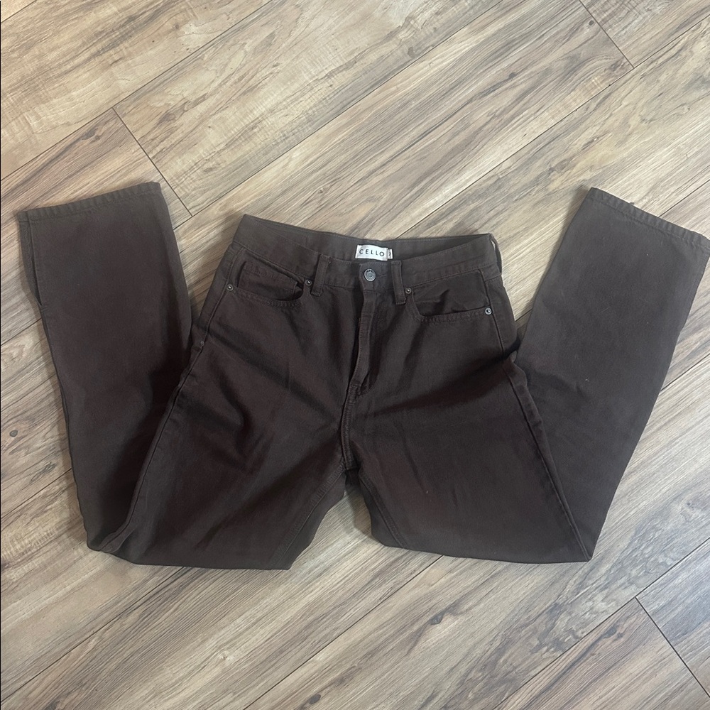Cello Chocolate Brown Denim Pants